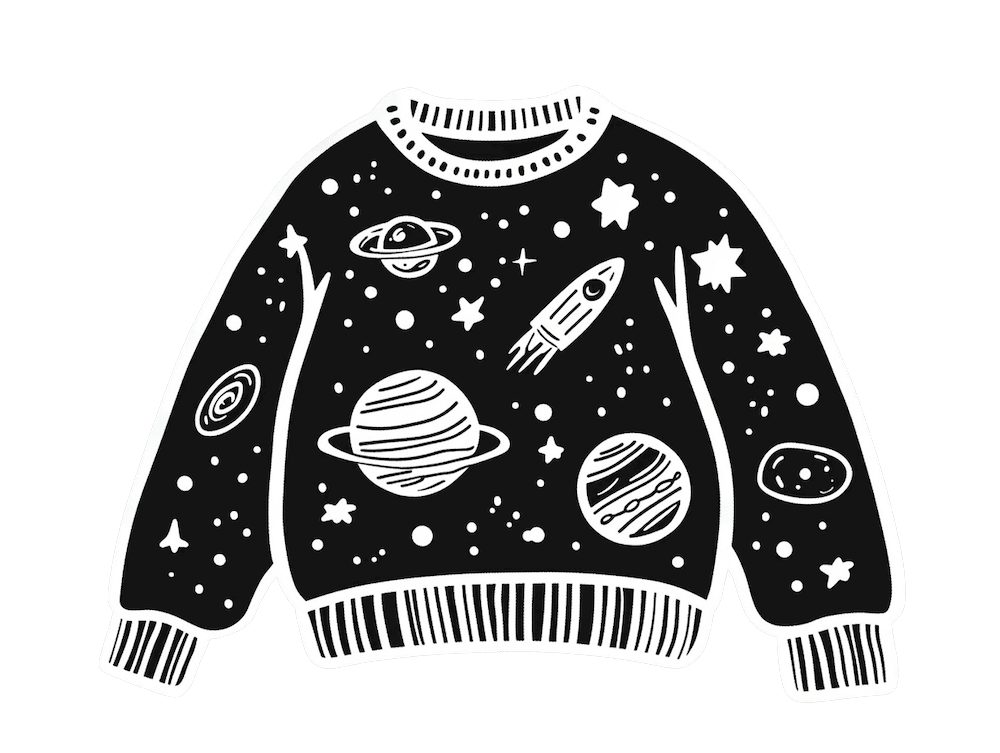 Space sweater illustration